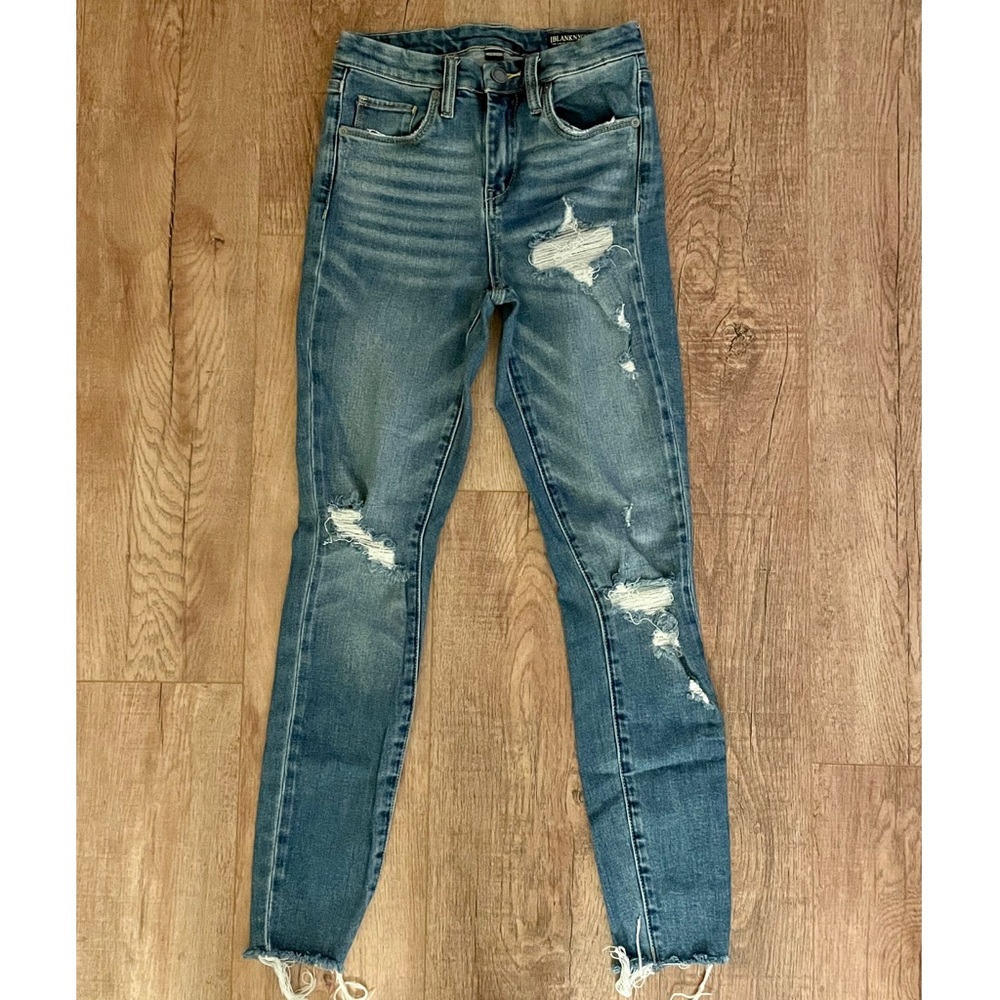 Blank NYC The Great Jones Distressed High-Rise Skinny Jeans Size 26